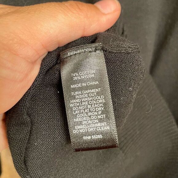 Express Black Gold Studded Form Fitting Crewneck Sweater, Large - Picture 4 of 4